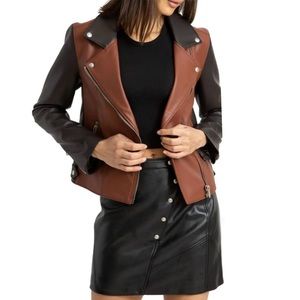 NWT Blank NYC Vegan Leather Two Tone Jacket, Women’s XS
